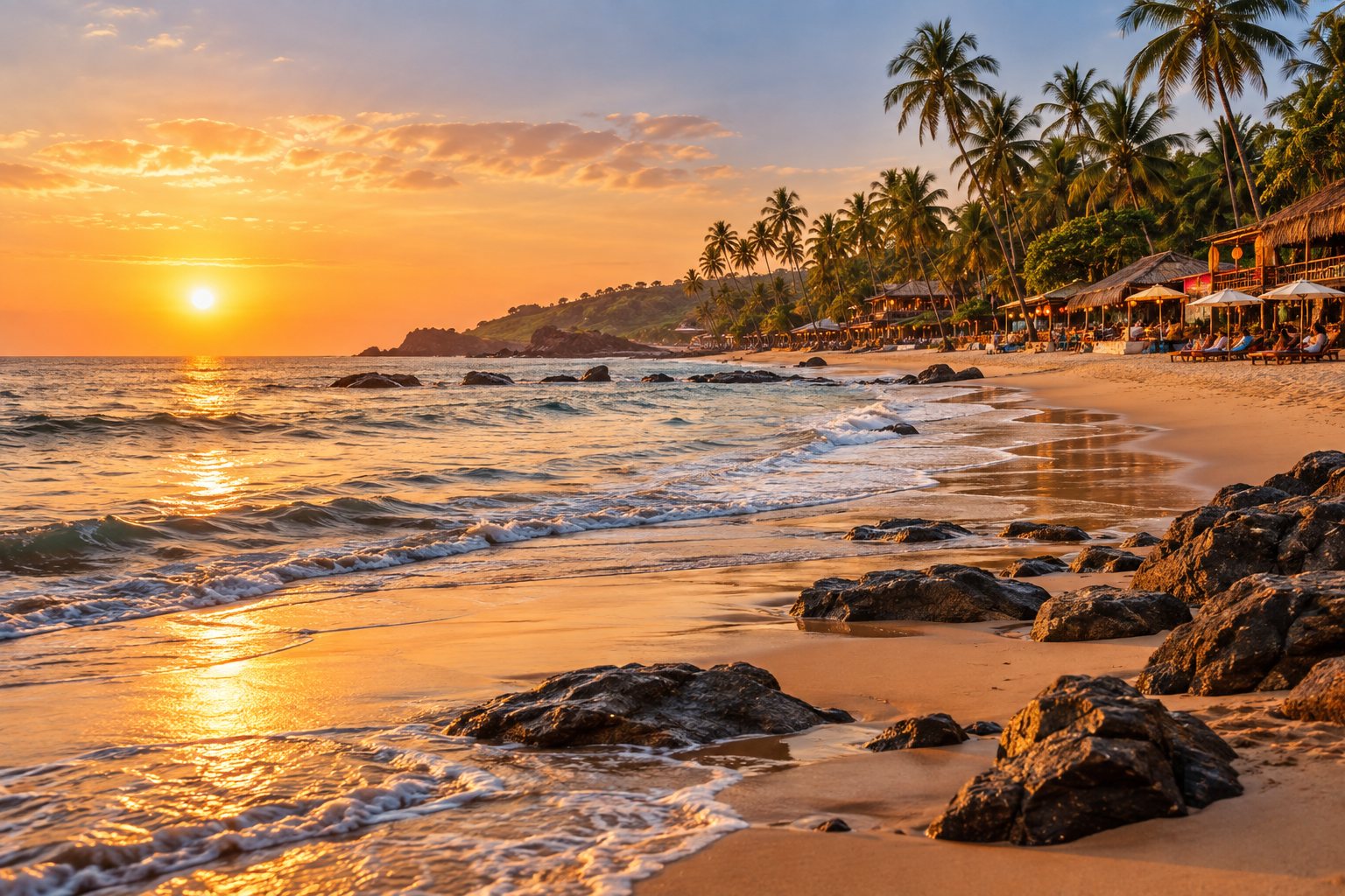 Goa beach at sunset